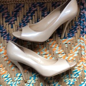 Enzo Angiolini nude open toe heels